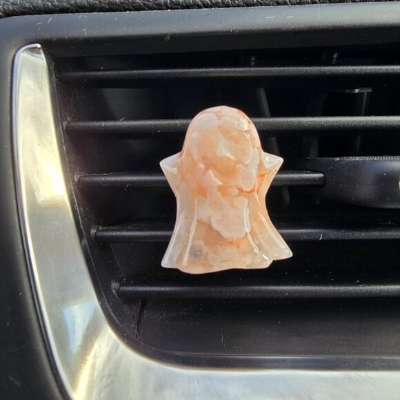 Flower Agate Ghost Crystal Car Vent Clip - Picture 1 of 3